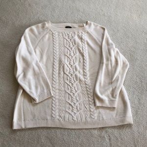 Cream cable front sweater
